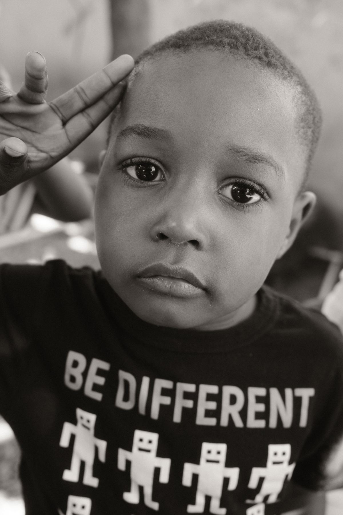 Portrait, be different, black and white