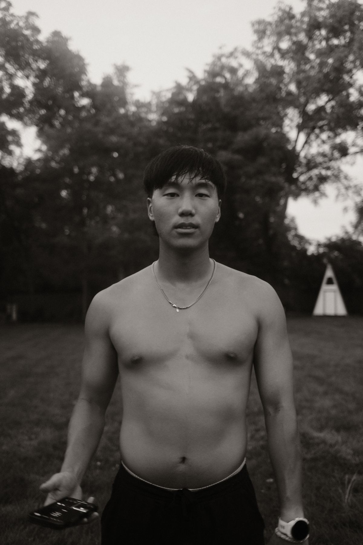 Midsummer portrait, black and white