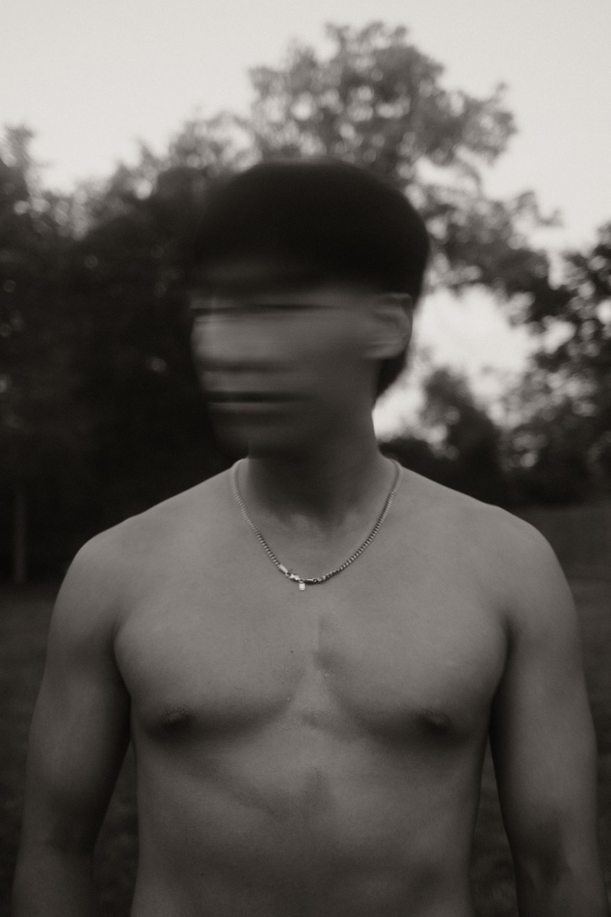 Midsummer portrait, black and white