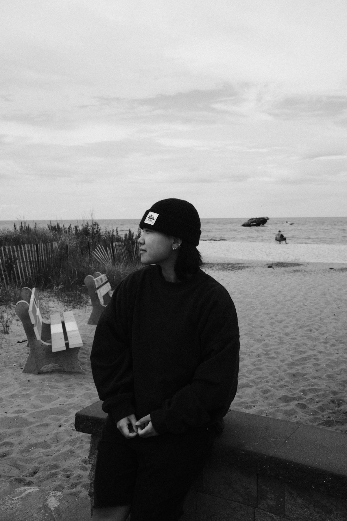 Boardwalk, black and white